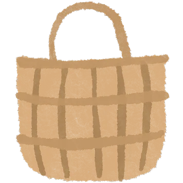 Illustrated woven Filipino bayong basket