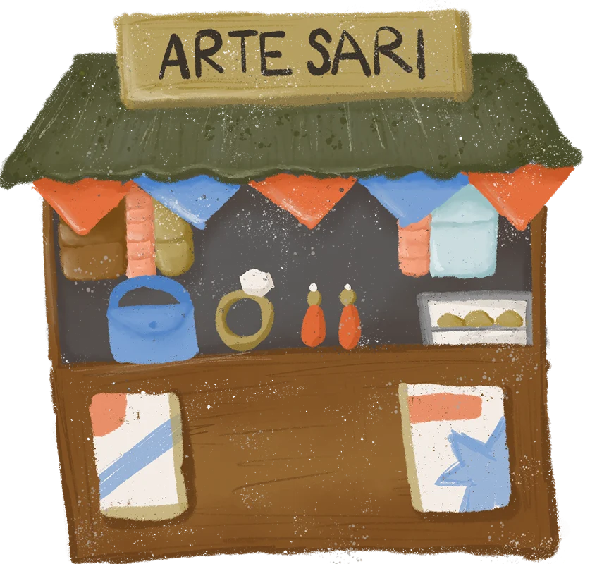 Illustrated Arte Sari neighbourhood store