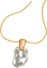 Gold-tone necklace with a pearl pendant