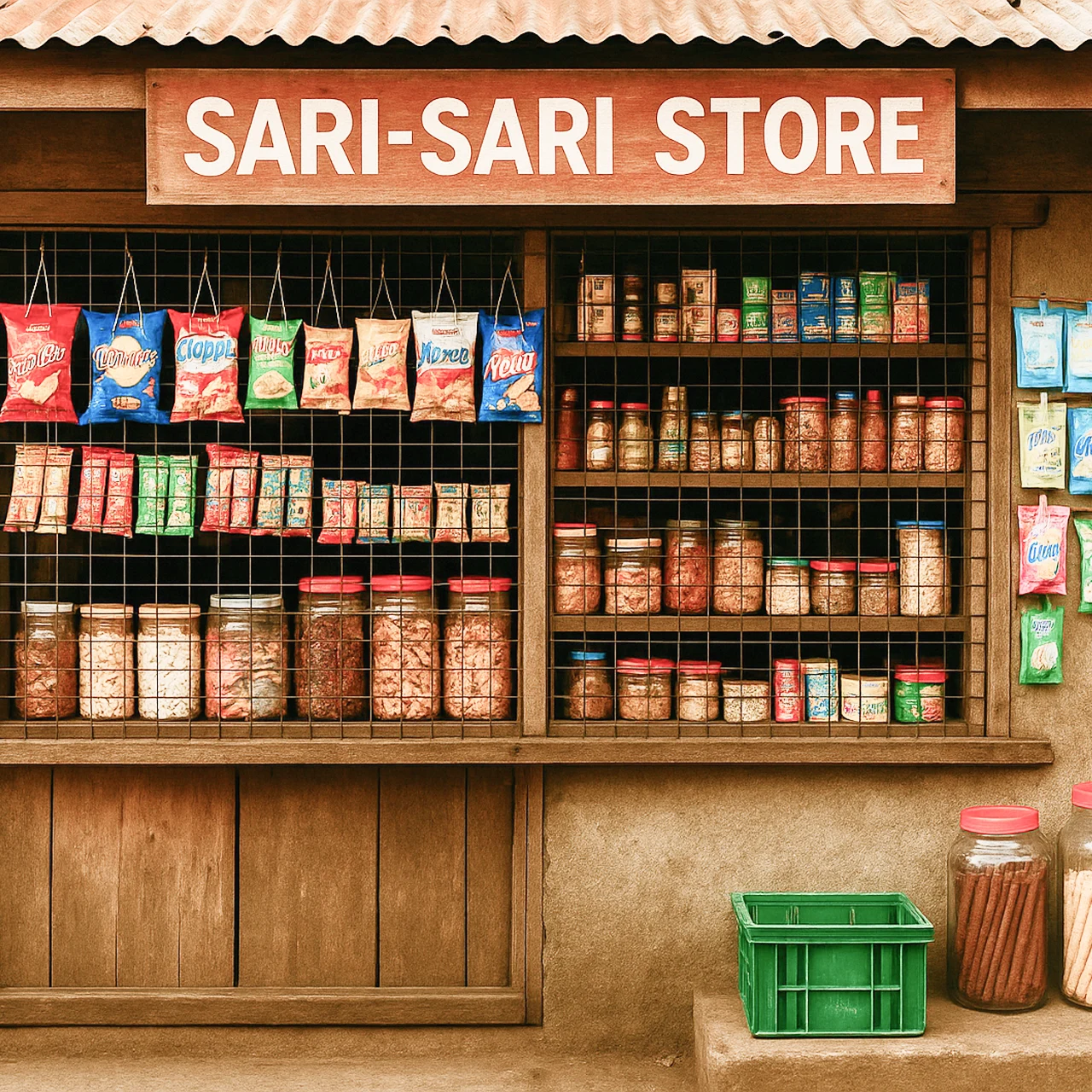 A traditional sari-sari store filled with everyday goods