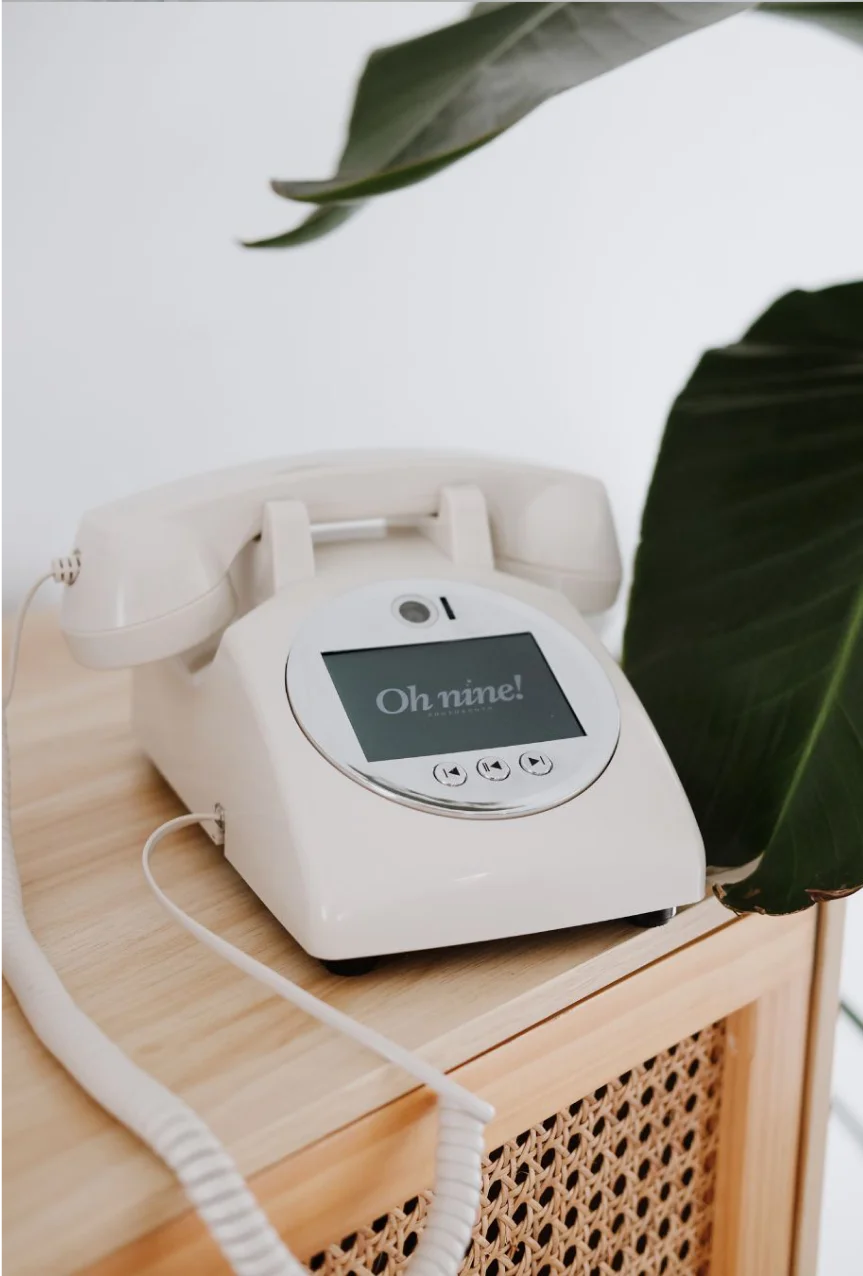 Beige video guestbook telephone